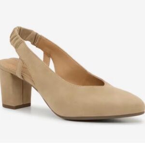 Hush Puppies Tan Slingback Block Heel Pump